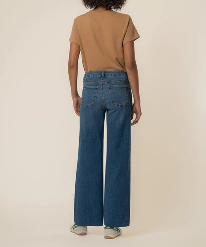 Meg High Rise Wide Leg Raw Hem in rad by KUT