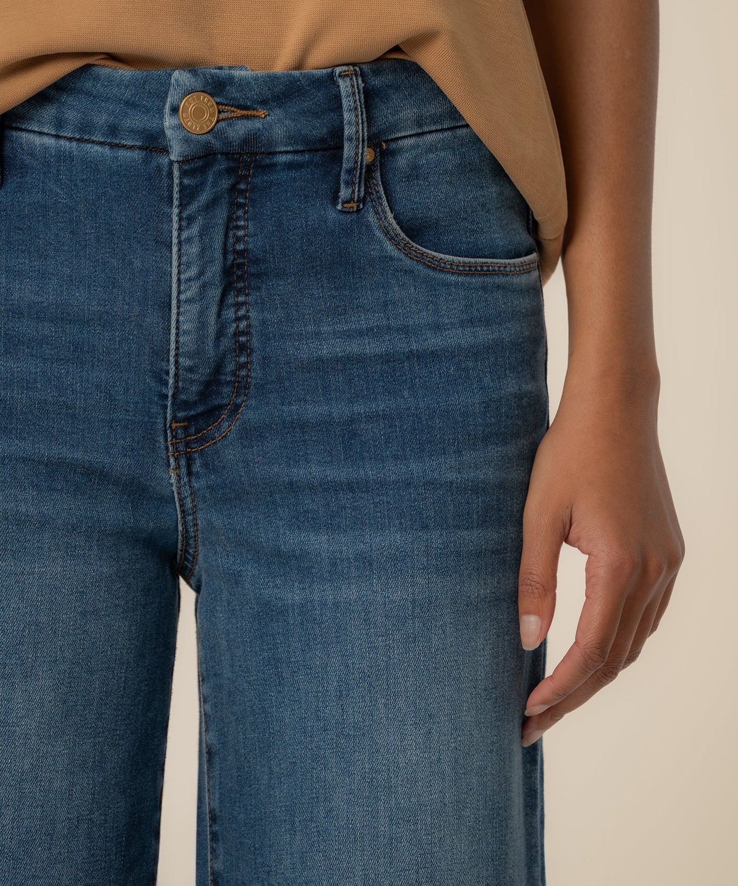 Meg High Rise Wide Leg Raw Hem in rad by KUT
