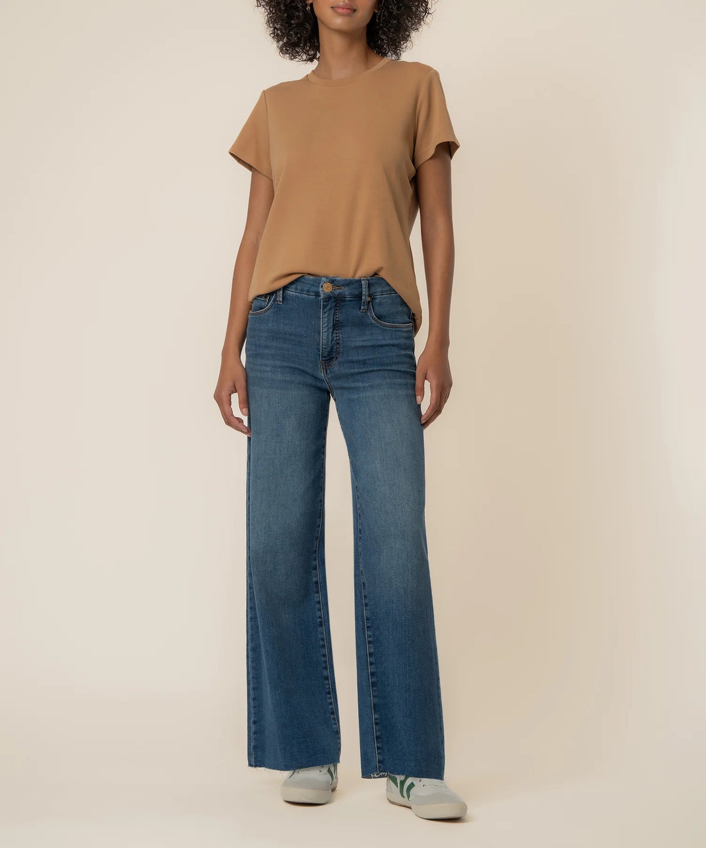 Meg High Rise Wide Leg Raw Hem in rad by KUT