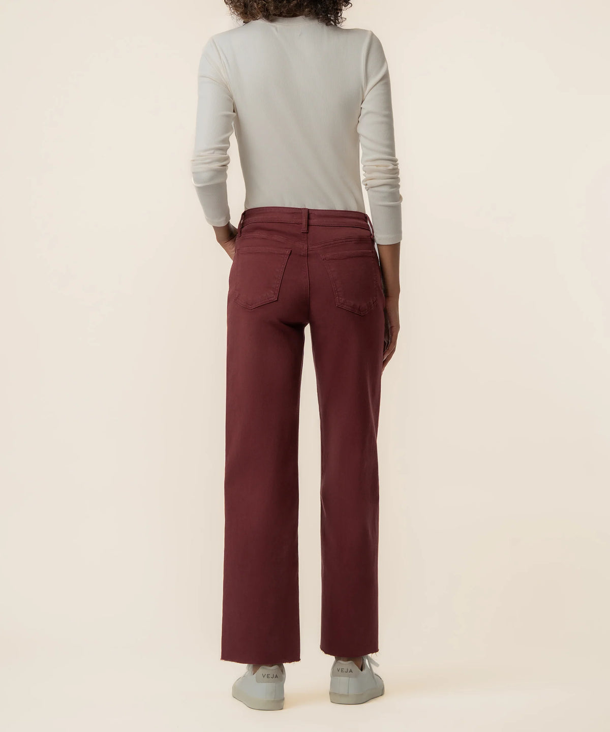 Charlotte High Rise Wide Leg in claret by KUT