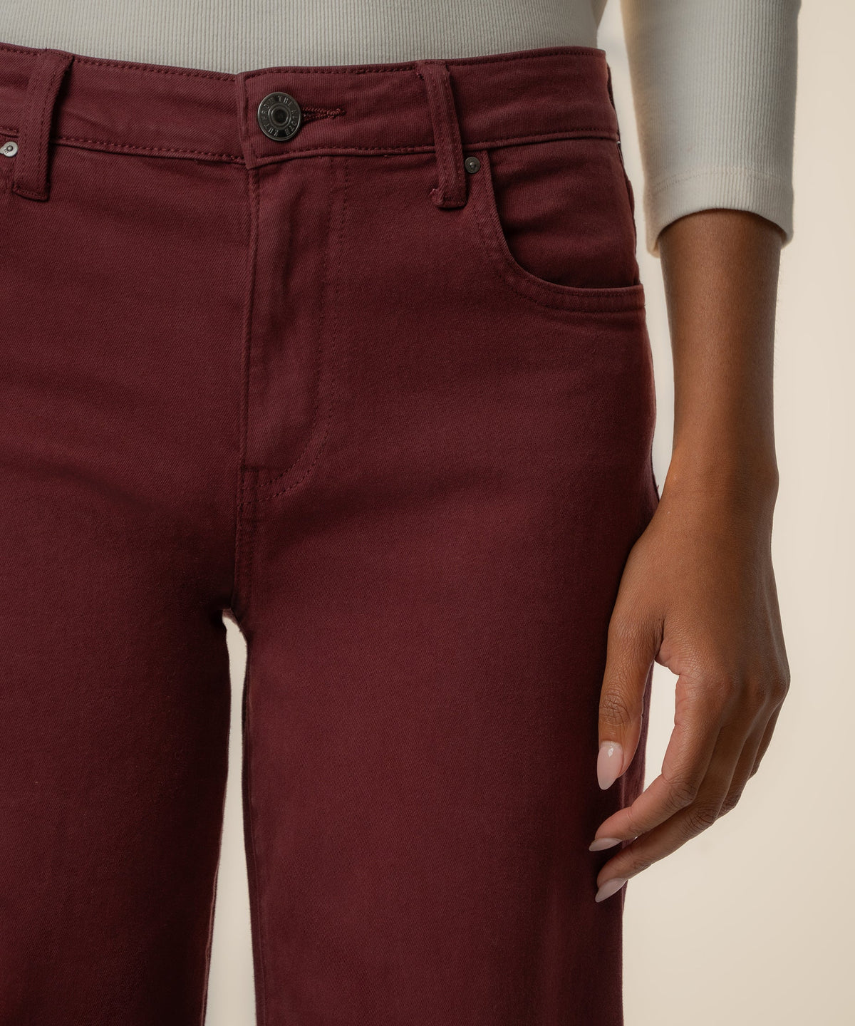 Charlotte High Rise Wide Leg in claret by KUT