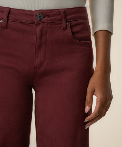 Charlotte High Rise Wide Leg in claret by KUT