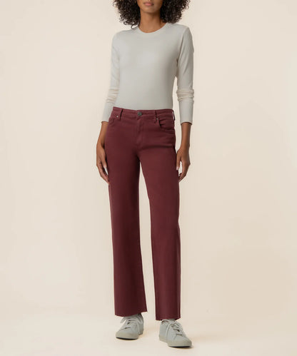 Charlotte High Rise Wide Leg in claret by KUT