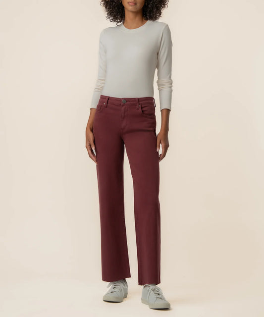 Charlotte High Rise Wide Leg in claret by KUT
