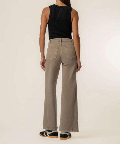 Meg High Rise Wide Leg with Side Panel in milk tea by KUT