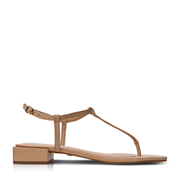 Maggie Thong Simple Leather Sandal in cru by Carrano