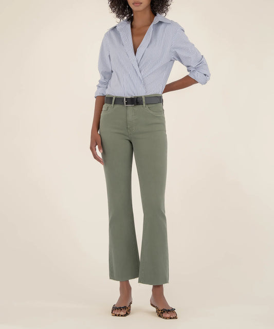 Kelsey High Rise Ankle Flare in sage by KUT
