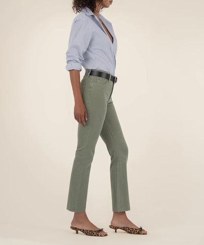 Kelsey High Rise Ankle Flare in sage by KUT
