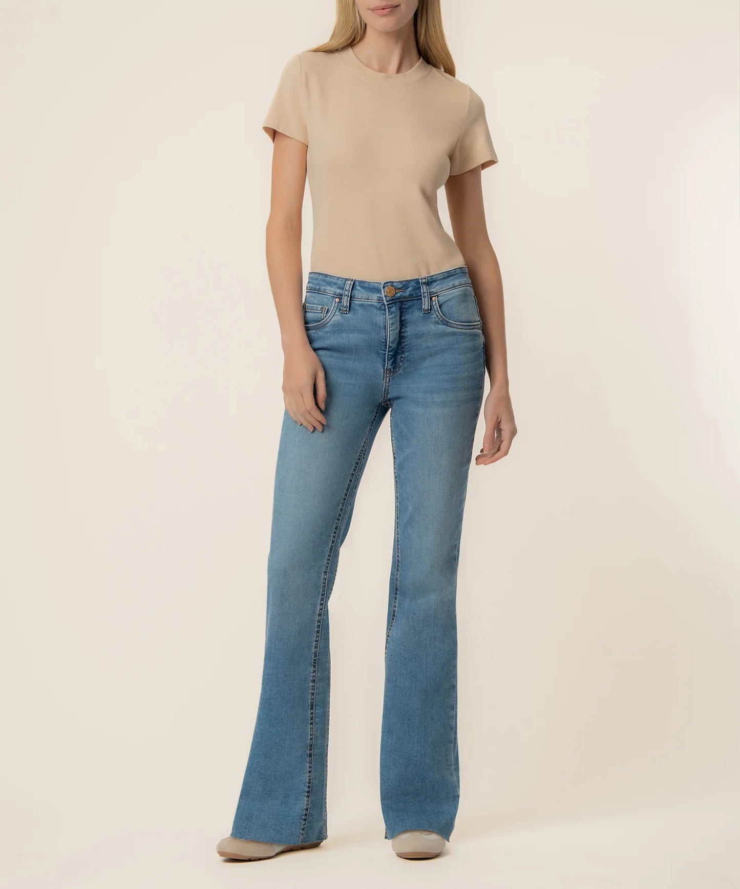 Kelly High Rise Kick Flare in legend by KUT