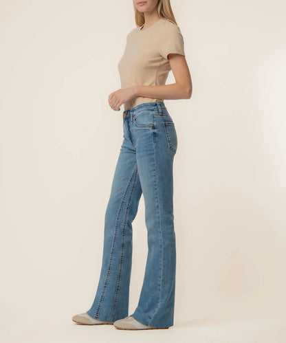Kelly High Rise Kick Flare in legend by KUT