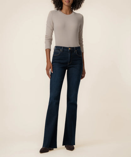 Ana High Rise Flare Jean in wave by KUT