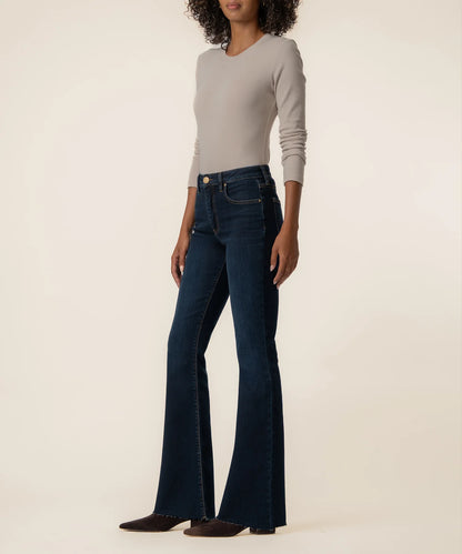 Ana High Rise Flare Jean in wave by KUT