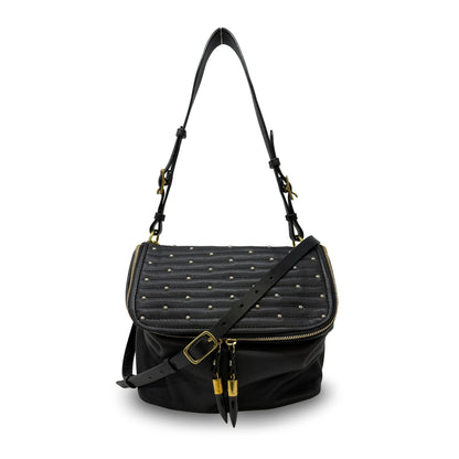 Mini Rough Night Quilted Stud Crossbody in black by Kempton