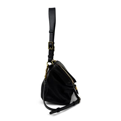 Mini Rough Night Quilted Stud Crossbody in black by Kempton