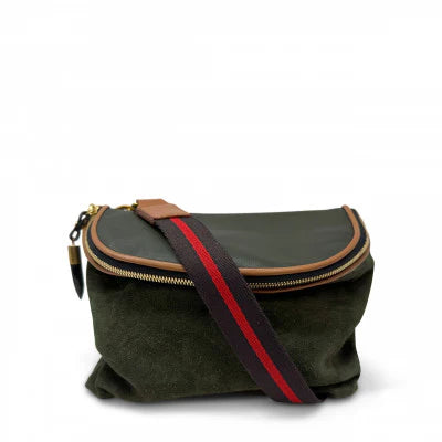 Mini Windbourne Crossbody in olive suede by Kempton