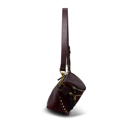 Inez Studded Belt Bag in zinfandel by Kempton