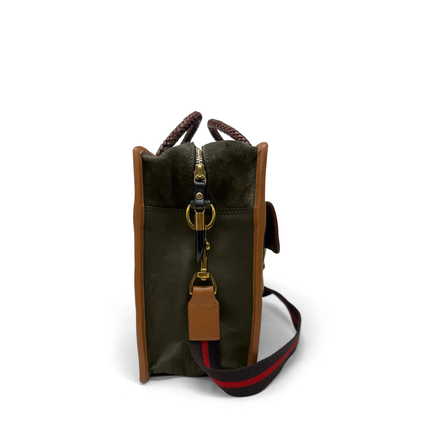 474 Holdall Bag in olive suede by Kempton