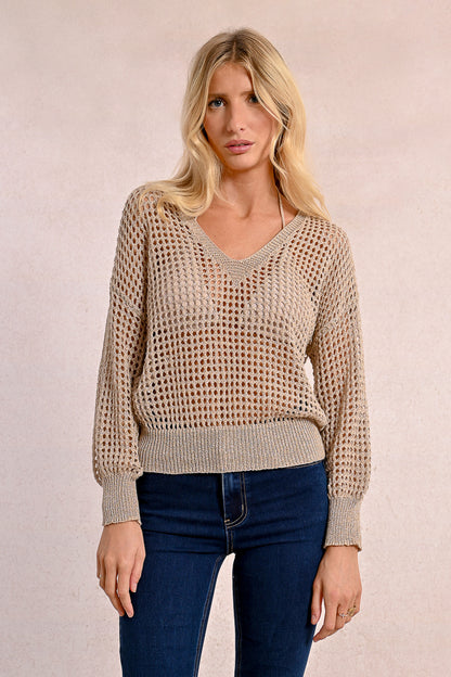 Lightweight Sweater in beige by Molly Bracken