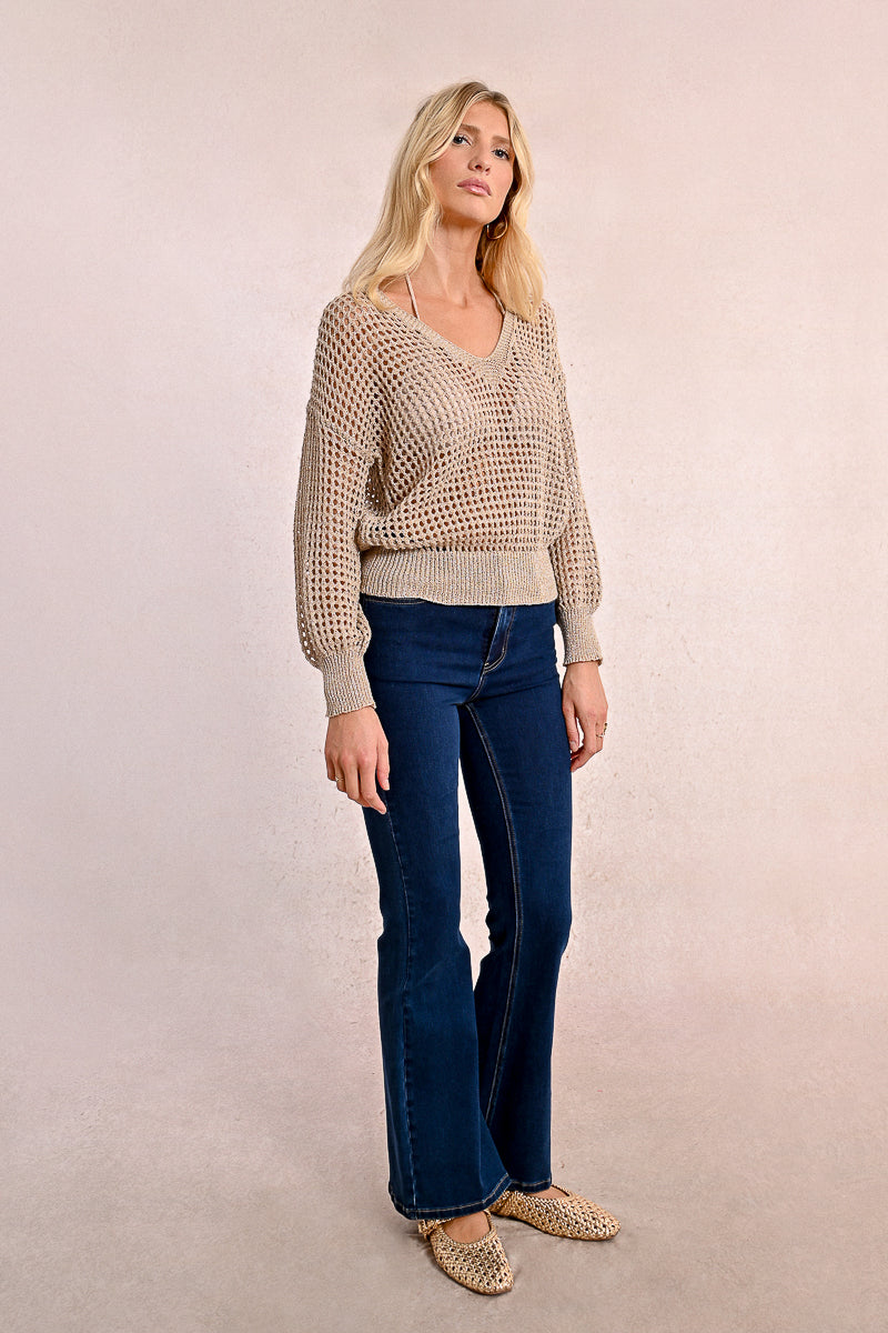 Lightweight Sweater in beige by Molly Bracken