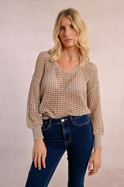Lightweight Sweater in beige by Molly Bracken