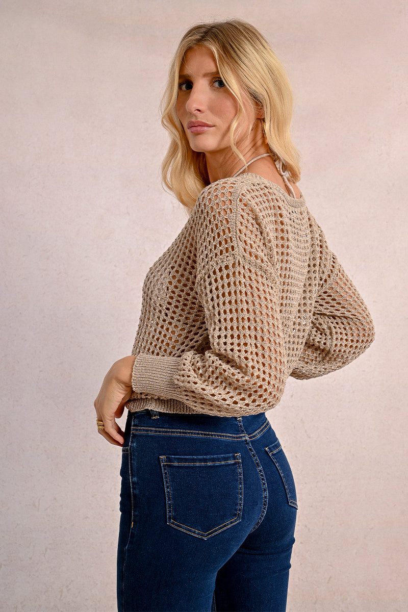 Lightweight Sweater in beige by Molly Bracken