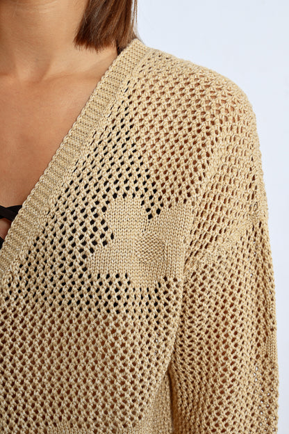 Lightweight Cardigan in beige by Molly Bracken