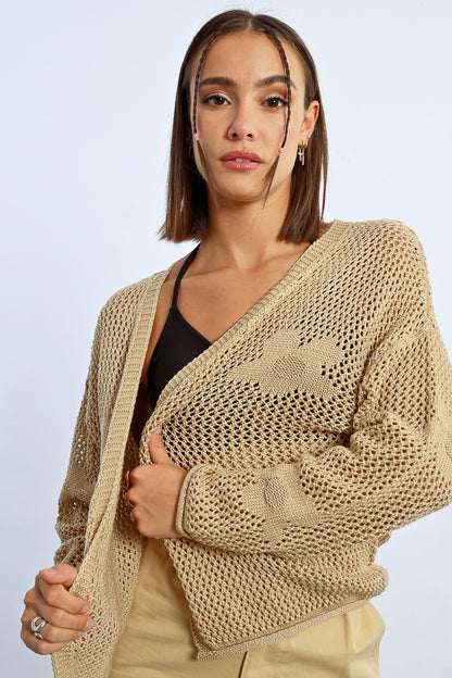 Lightweight Cardigan in beige by Molly Bracken