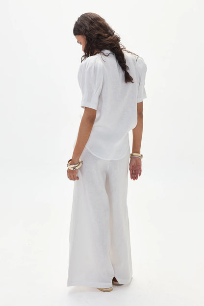 Athina Linen Shirt in off white by Lanhtropy
