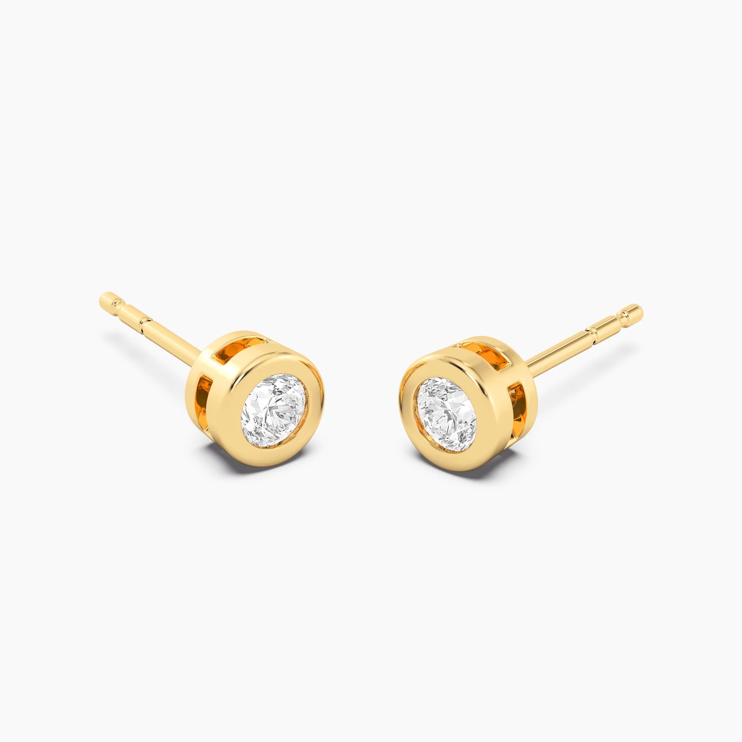 Lab Grown Bezel Studs (.33 CT) in gold by Ella Stein