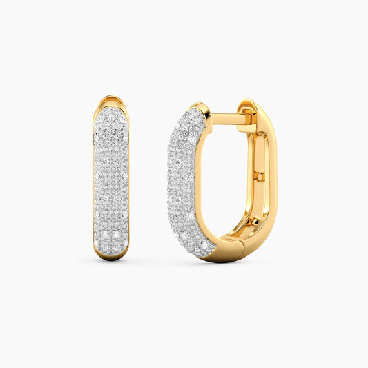 Lab-Grown Diamond U Huggies Earrings in gold by Ella Stein