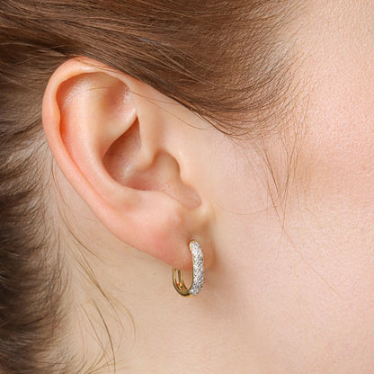 Lab-Grown Diamond U Huggies Earrings in gold by Ella Stein