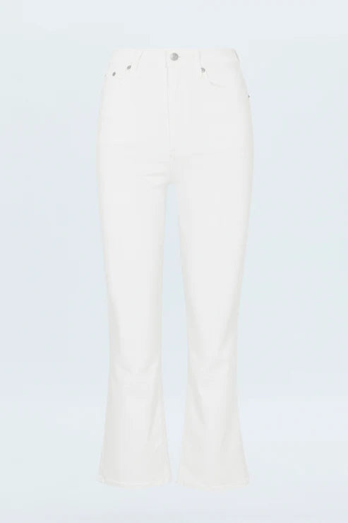 flat lay of Lennon jeans by pistola in vivid white