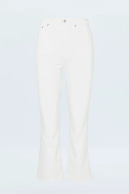 flat lay of Lennon jeans by pistola in vivid white