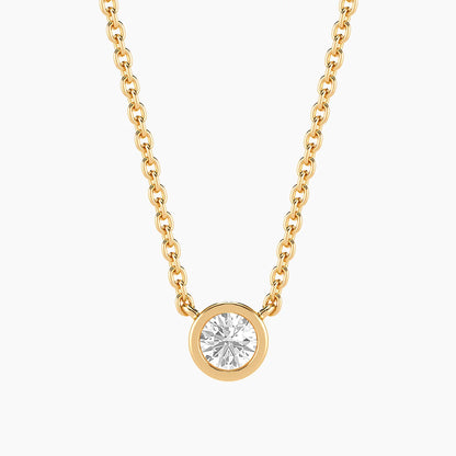 Lab Grown Signature Bezel Pendant Necklace in gold by Ella Stein