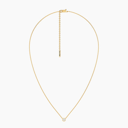 Lab Grown Signature Bezel Pendant Necklace in gold by Ella Stein