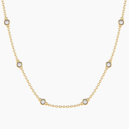 Lab-Grown Dot to Dot Chain Necklace in gold by Ella Stein