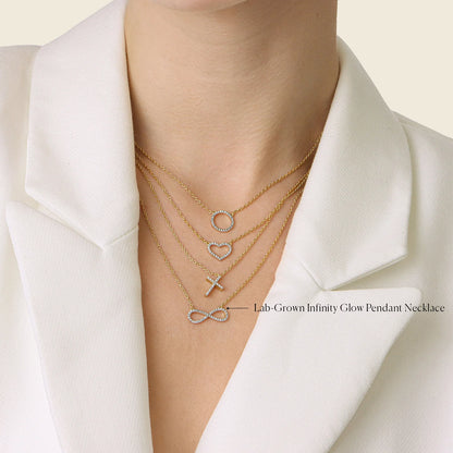 Lab-Grown Infinity Glow Pendant Necklace in gold by Ella Stein