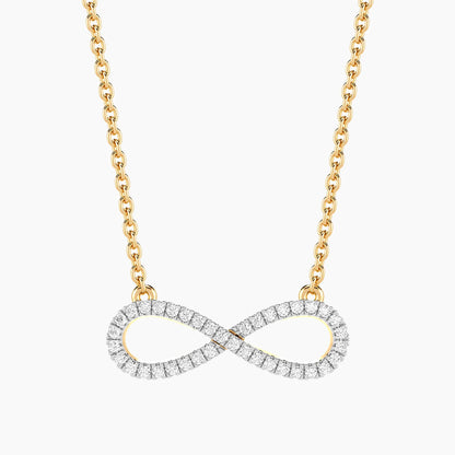 Lab-Grown Infinity Glow Pendant Necklace in gold by Ella Stein