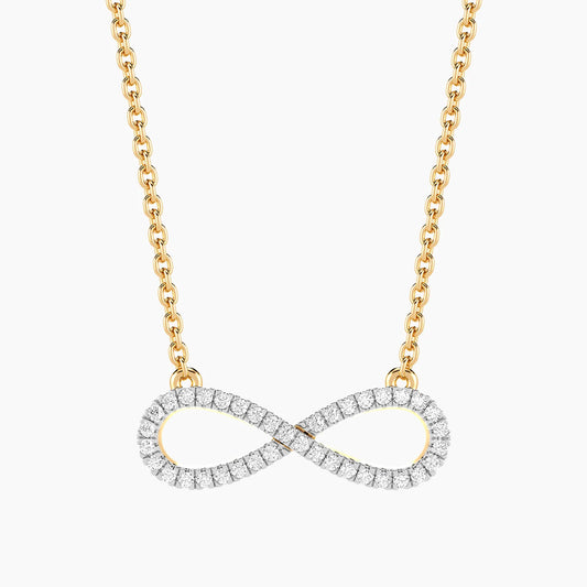 Lab-Grown Infinity Glow Pendant Necklace in gold by Ella Stein