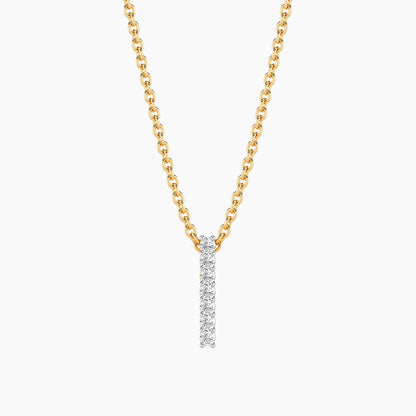 Lab-Grown Classic Bar Pendant Necklace in gold by Ella Stein
