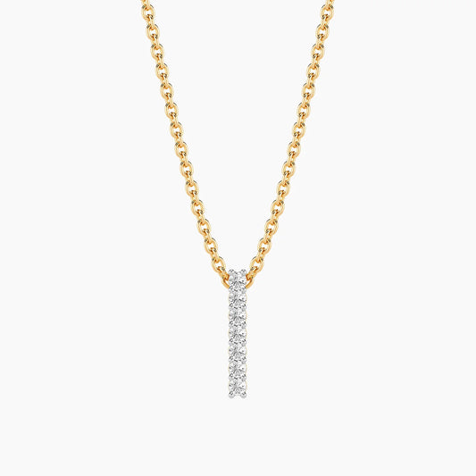 Lab-Grown Classic Bar Pendant Necklace in gold by Ella Stein