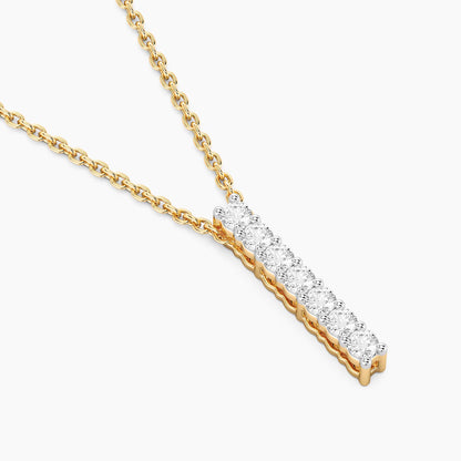 Lab-Grown Classic Bar Pendant Necklace in gold by Ella Stein