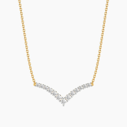 Lab-Grown Pave Tiara Pendant Necklace in gold by Ella Stein