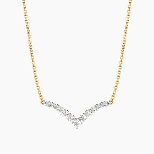 Lab-Grown Pave Tiara Pendant Necklace in gold by Ella Stein