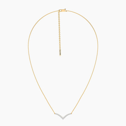 Lab-Grown Pave Tiara Pendant Necklace in gold by Ella Stein