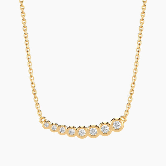 Lab-Grown Bezel Classic Pendant Necklace in gold by Ella Stein