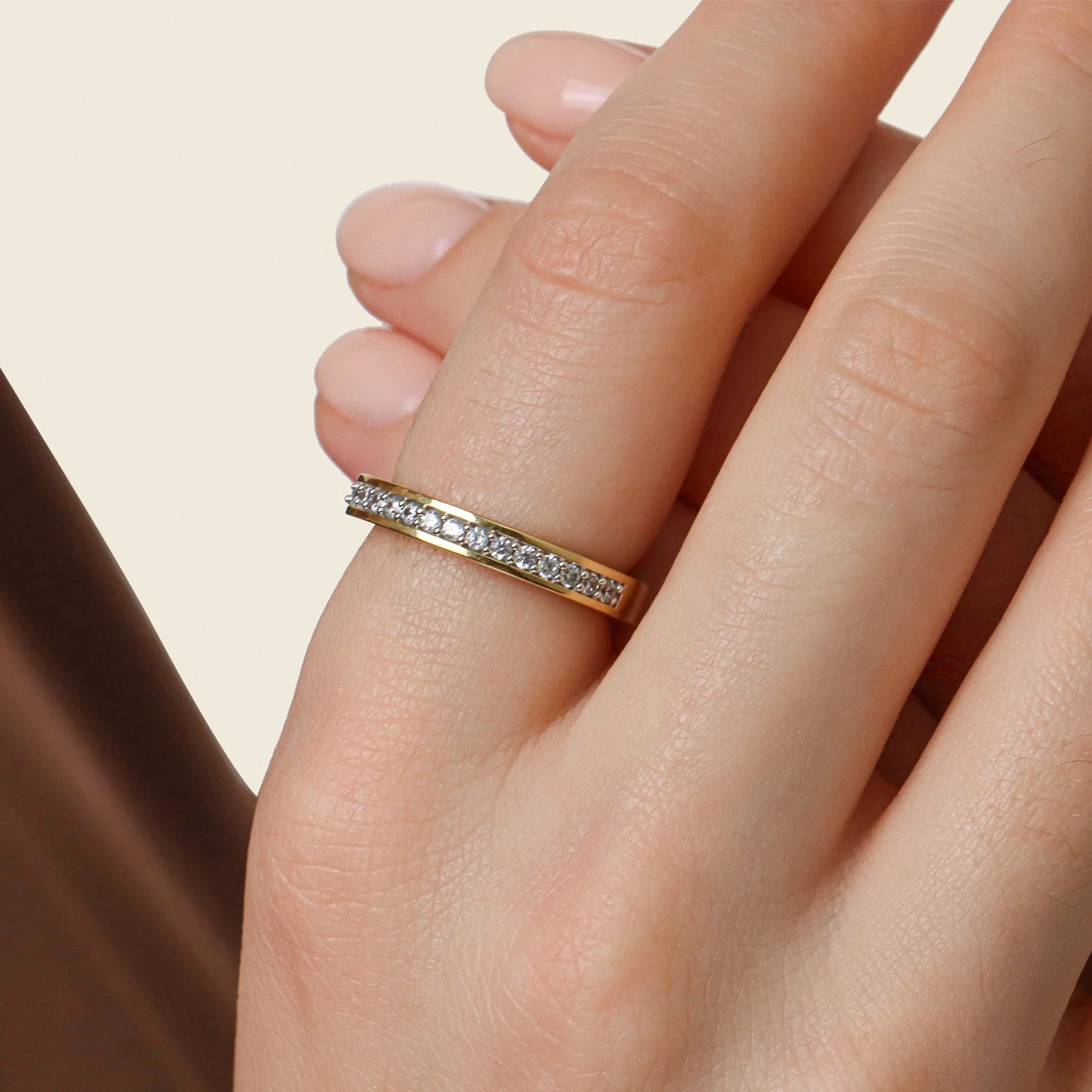 Lab Grown Eternity Diamond Band Ring in gold (size 6) by Ella Stein