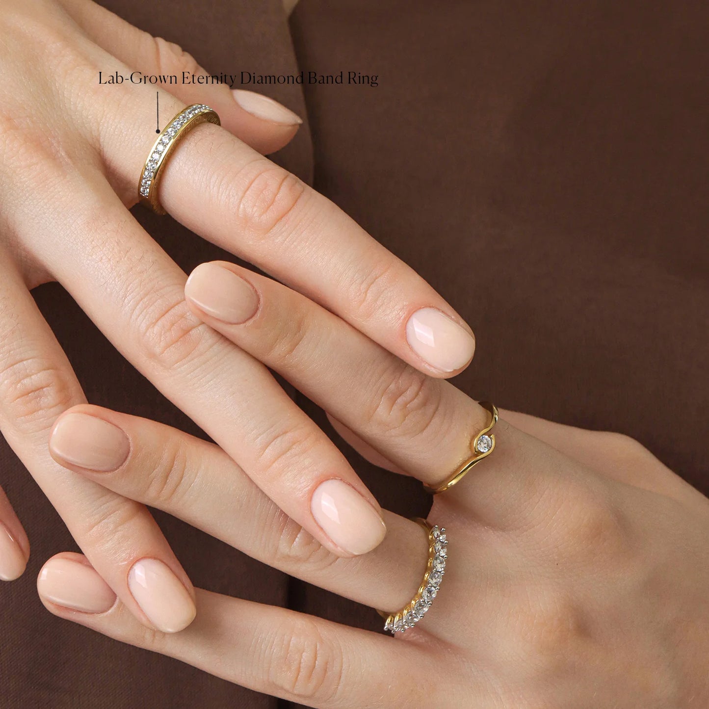 Lab Grown Eternity Diamond Band Ring in gold (size 8) by Ella Stein