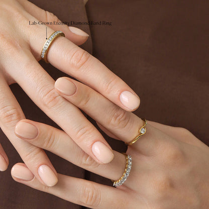 Lab Grown Eternity Diamond Band Ring in gold (size 8) by Ella Stein