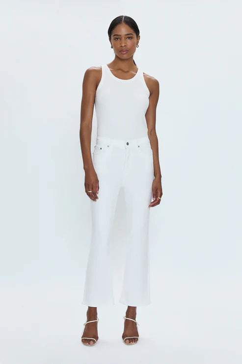 Pistola denim lennon high rise boot in vivid white